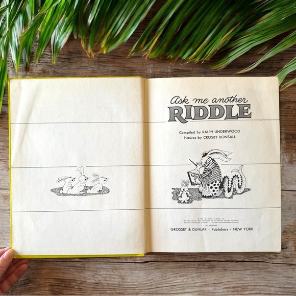 VINTAGE Ask Me Another Riddle - Illustrated by Crosby Bonsall - Hardcover - Picture 6 of 14